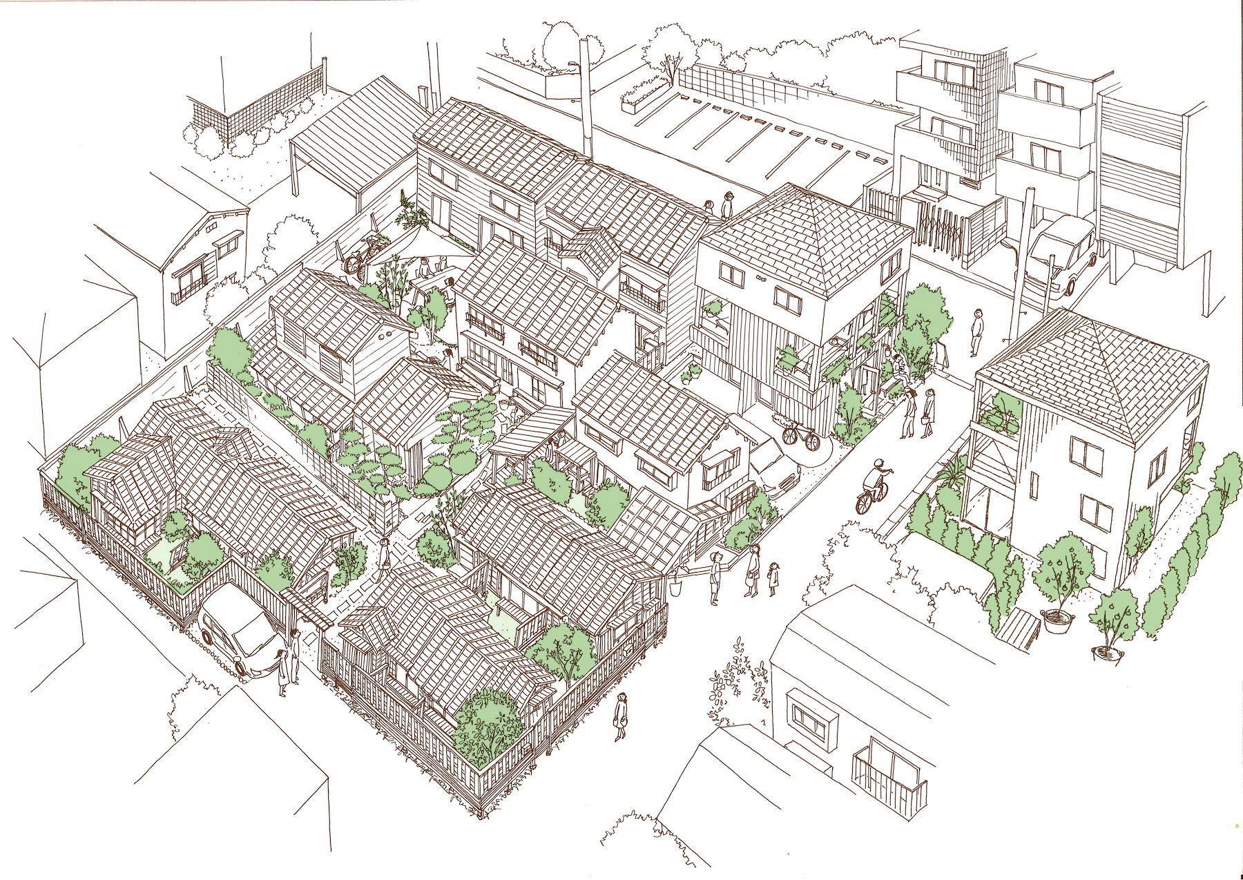緑のインテリアと手描きパース 緑が豊かにする家と街並み これからの住宅 建築maps 専門誌が届けるデザイン 技術の実用サイト